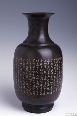 坭興陶工藝美術(shù)品-中虎花瓶 - 古玩拍賣交易